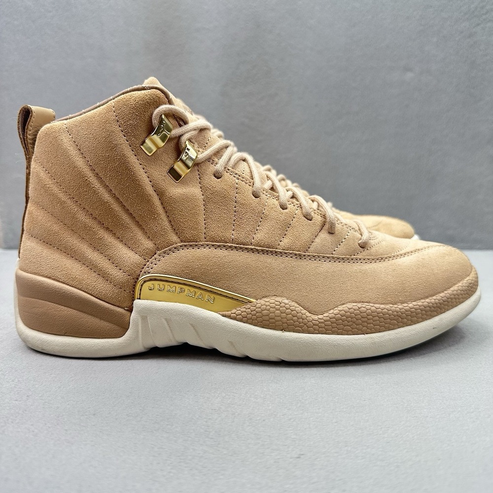 Womens Size 9.5 Air Jordan 12 Retro Vachetta Tan Suede High Top Sneakers 2018